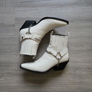 Ellison White Ankle Cowboy Boots